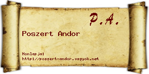 Poszert Andor névjegykártya